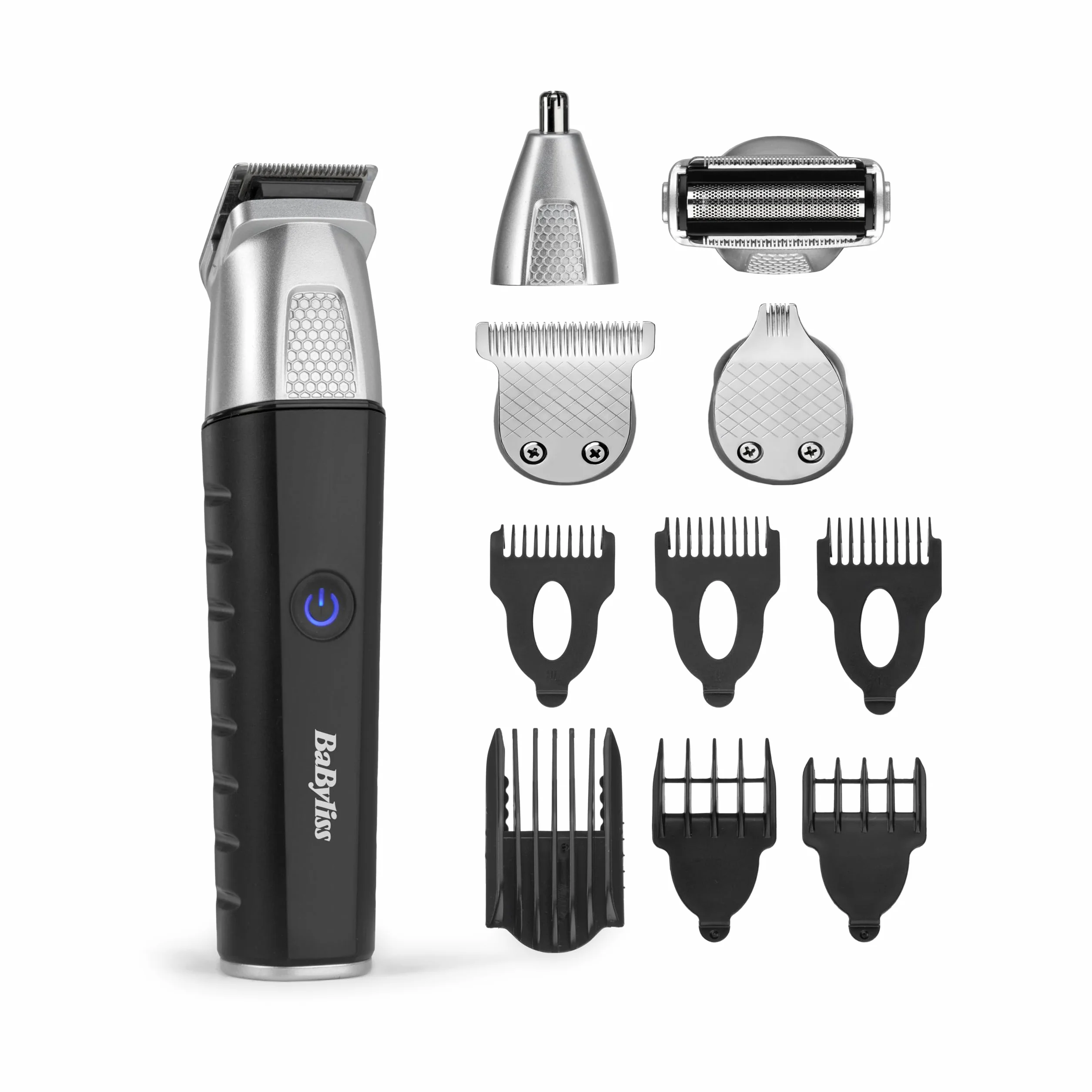 BaByliss Tondeuse Multi-usages Lithium Power 11-in-1 - Kit complet sans fil, barbe, cheveux, nez, oreilles, sourcils, Waterproof, Noir/Gris, MT812E