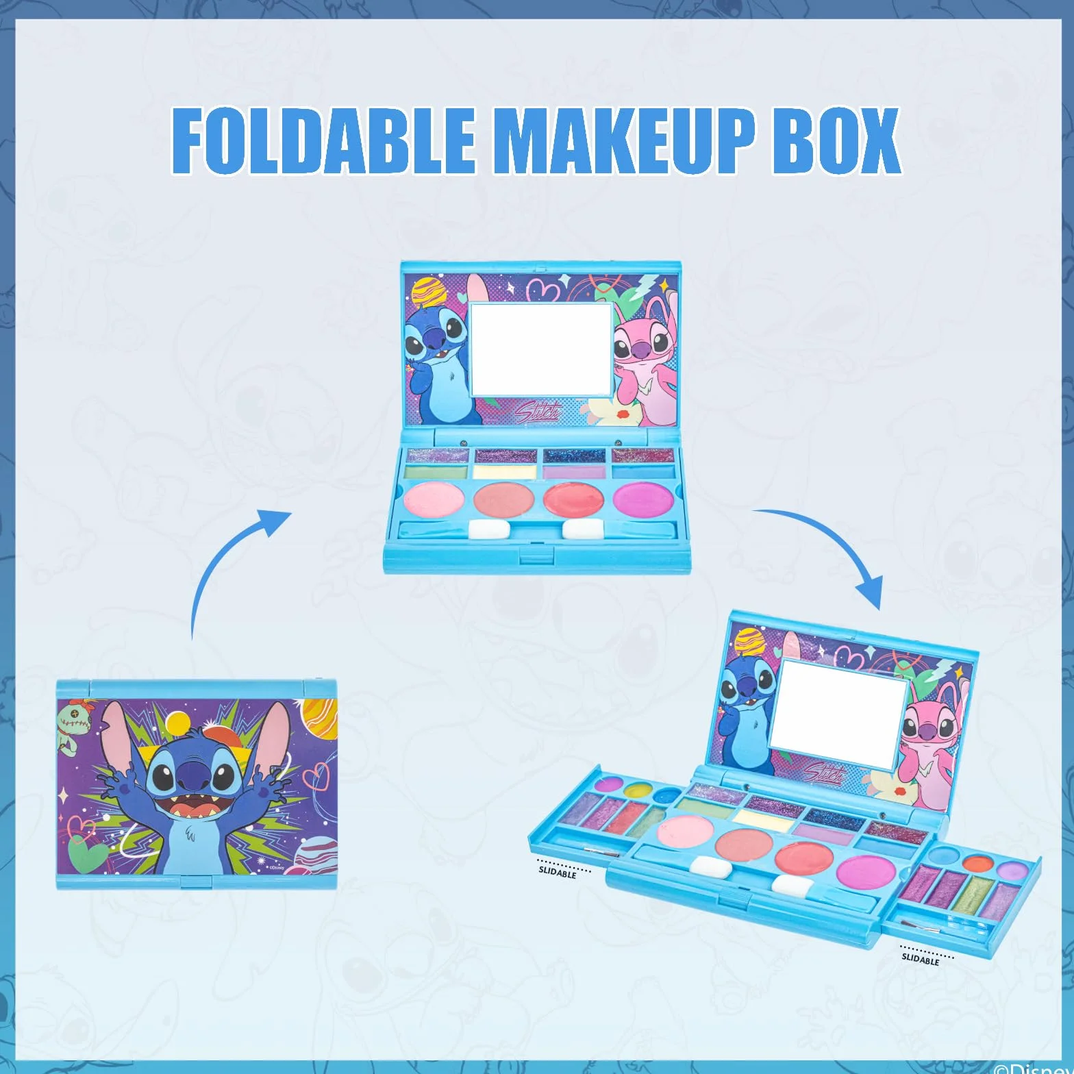 Coffret Maquillage Gloss Ombres Blush Pinceaux Portable Stitch