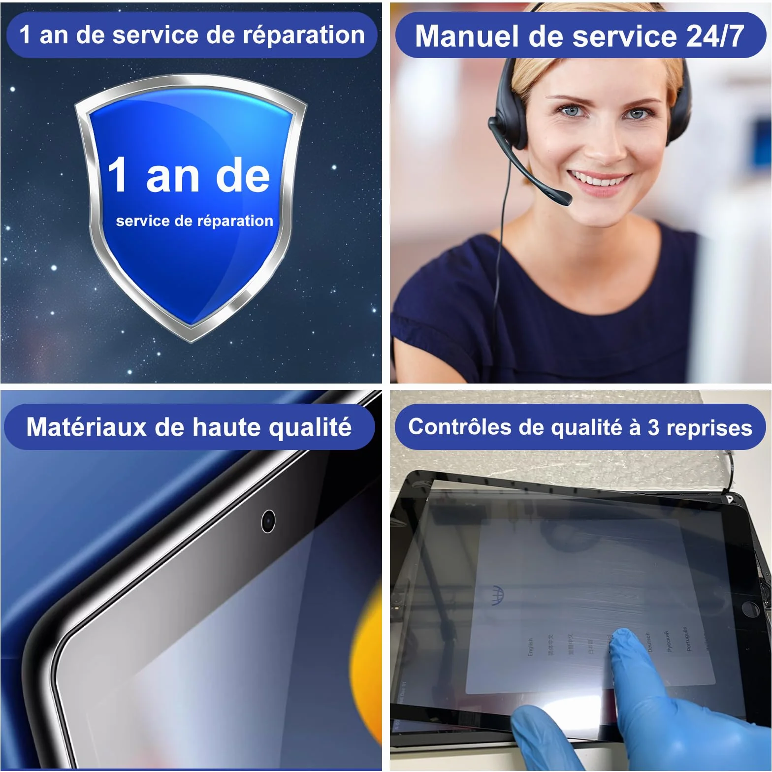 NB+ Écran Tactile iPad 5ème Génération 9.7" Remplacement 2017 Digitizer Adhésif Pré-installé A1822 A1823 Noir