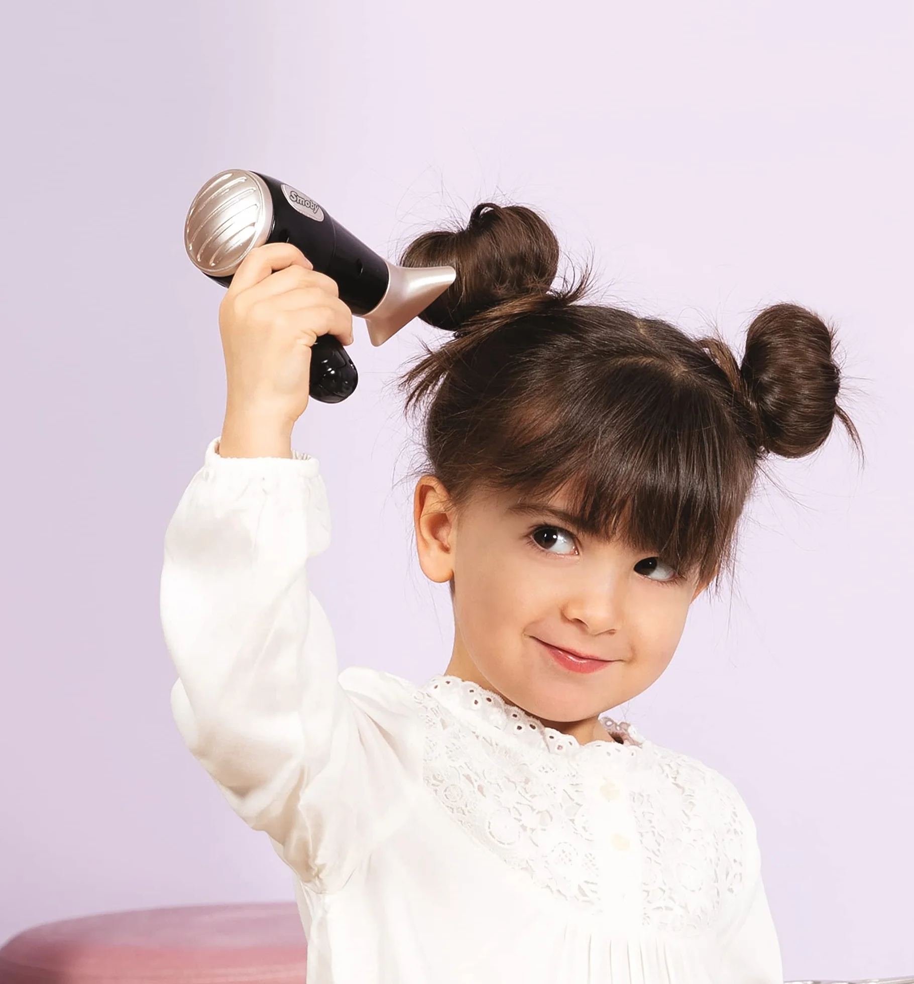 Smoby My Beauty Hair Set Set de Coiffure Enfant Lisseur et Sèche-Cheveux Factices Fonctions Électroniques