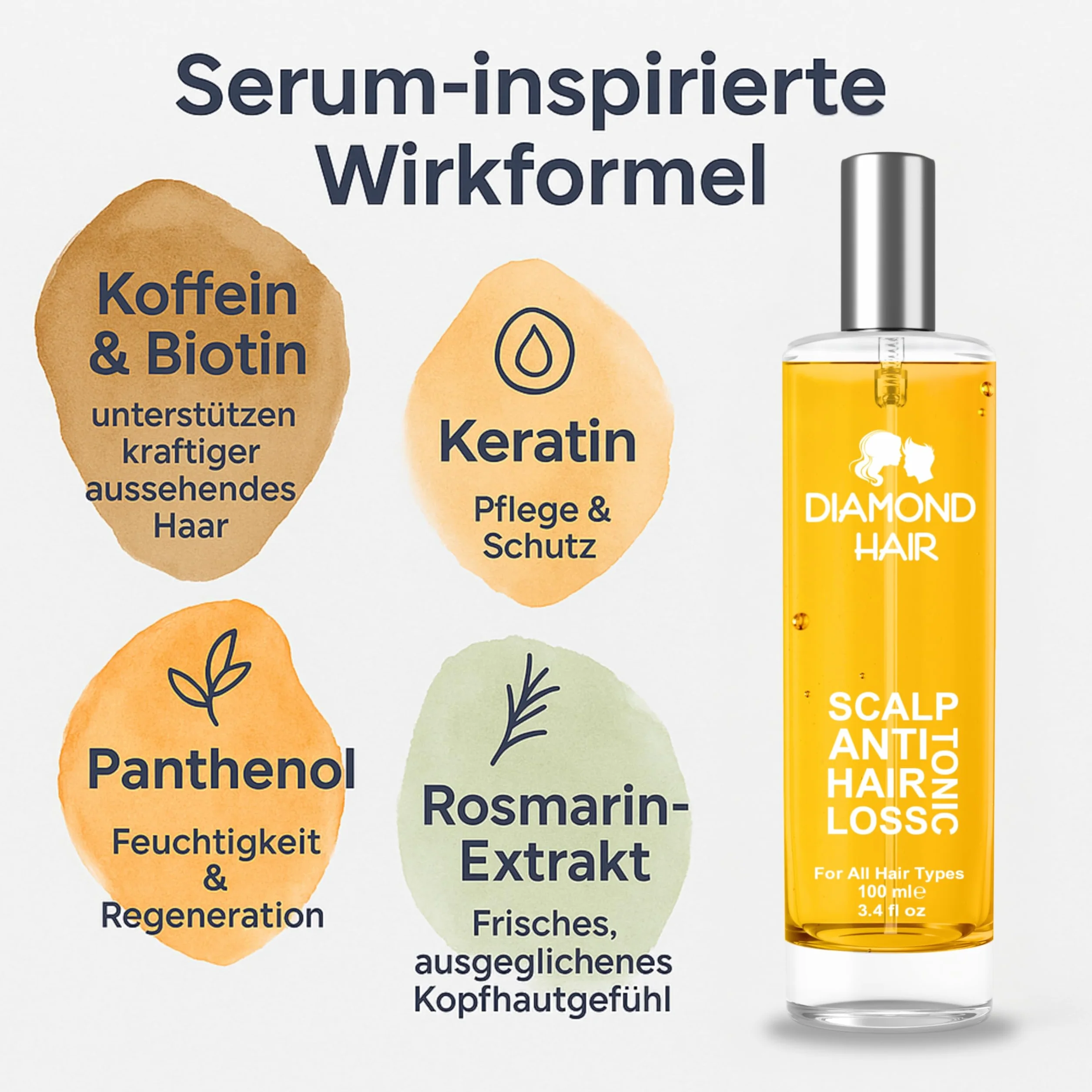Diamond Hair Scalp Spray anti-perte de cheveux 100 ml huile de romarin alternative Minoxidil