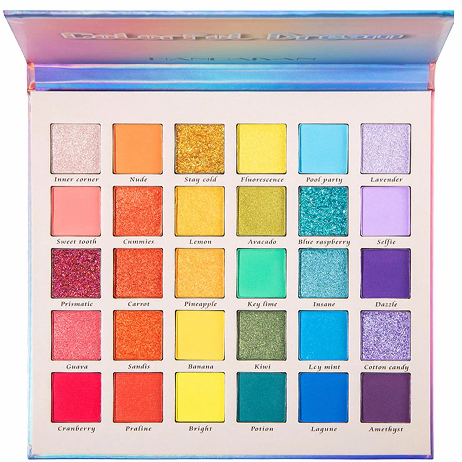 Palette de Fards à Paupières 30 Couleurs Vives Mat et Paillettes Pigmentées Maquillage Yeux