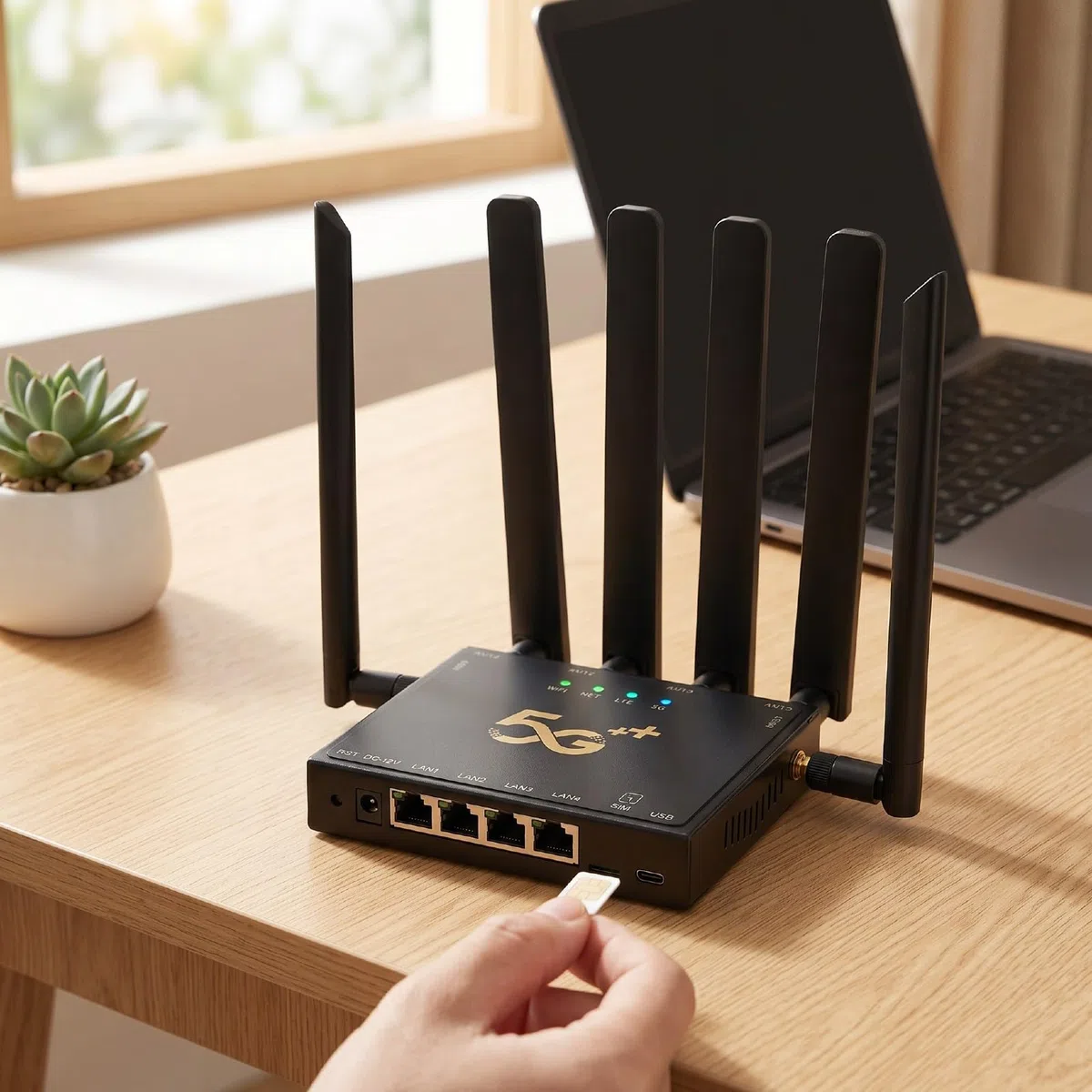 Bewinner Routeur Industriel 5G Routeur de Carte SIM sans Fil Double Bande SA NSA Verrouillage de Bande pour l'europe Asie Afrique Australie Gigabit Ethernet VPN