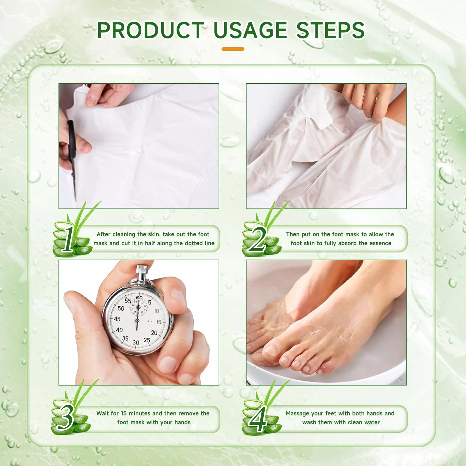 Masque Peeling Pied Aloe Vera Exfoliant Nourrissant Hydratant pour Femmes Hommes