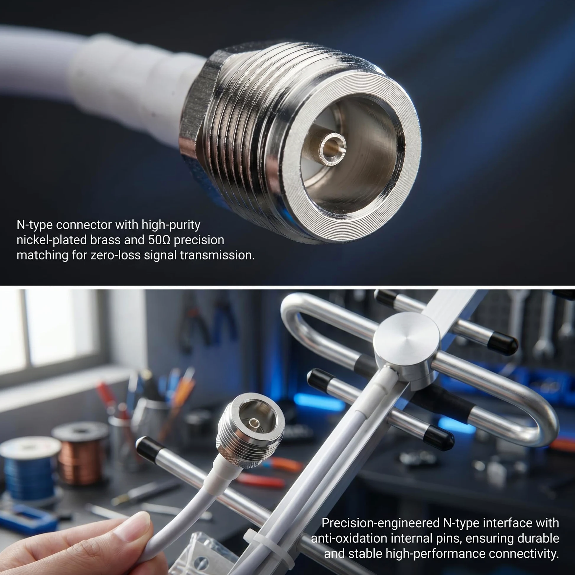 Antenne Yagi LTE 2G/3G/4G 10 dBi 698-2700 MHz LTE pour l'extérieur avec N-F | Amplificateur d'antenne directionnelle pour routeur réseau avec câble de 5 m