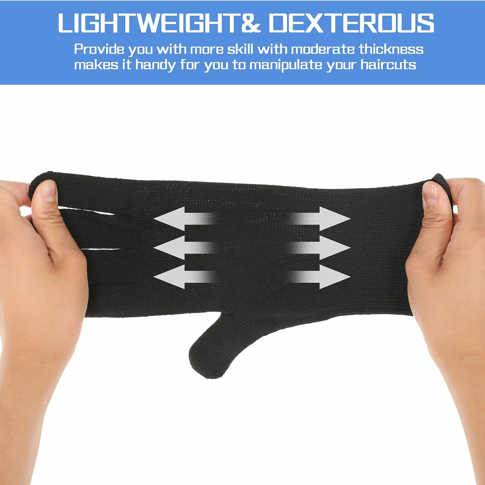 Gants résistants à la chaleur pour coiffure Lot de 2 - Blocage chaleur fers à friser bord noir