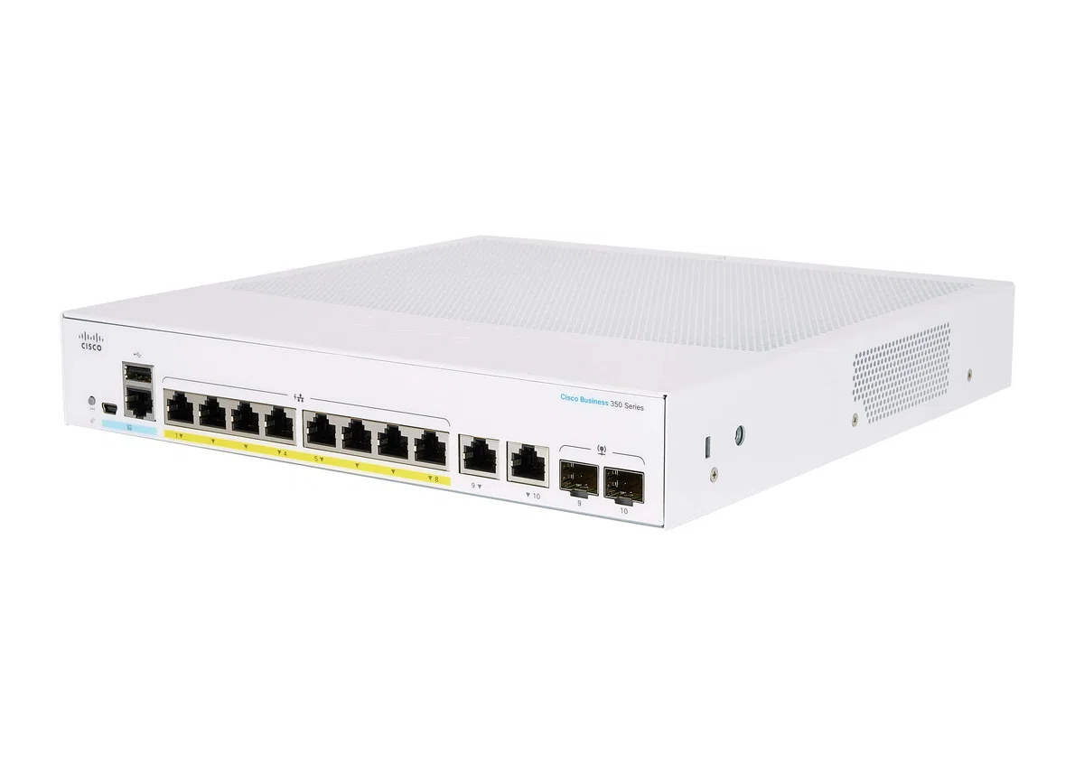 Commutateur administrable Cisco Business CBS350-8FP-2G | 8 Ports GE | PoE complète | Ports combinés 2 x 1G | Garantie limitée à Vie