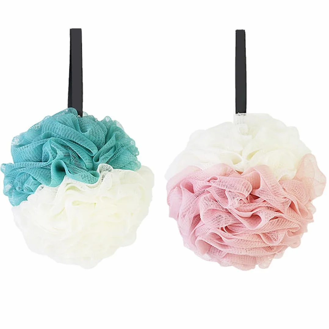 EBHO 2 Pièces Fleur de Douche Eponge Lavable Fleur de Bain
