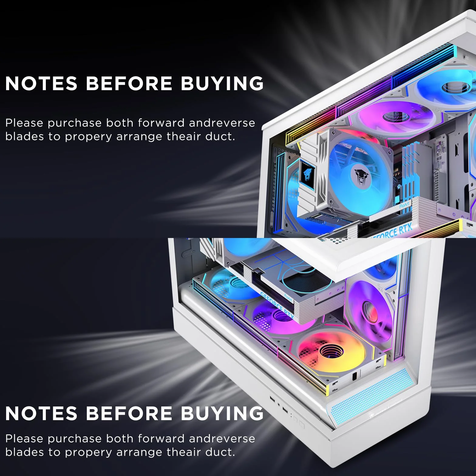 TZMRIT Interstellar-V2 Reverse Flow Daisy Chain RGB UNI Ventilateur PC 120mm 3 Pièces 68CFM Miroir infini ARGB PWM Blanc