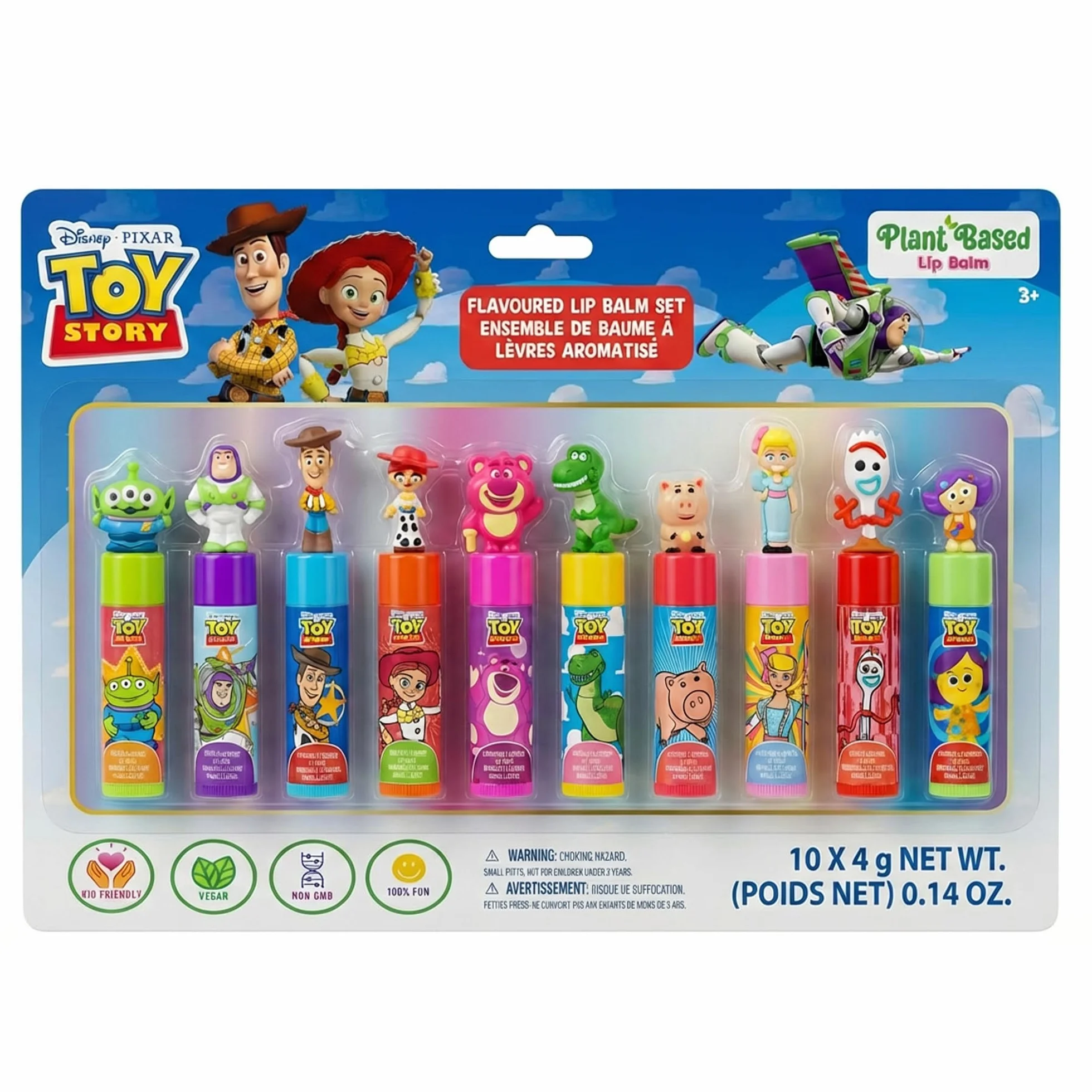 Toy Story Baume Lèvres Végétal 10 pcs avec Topper Cadeau