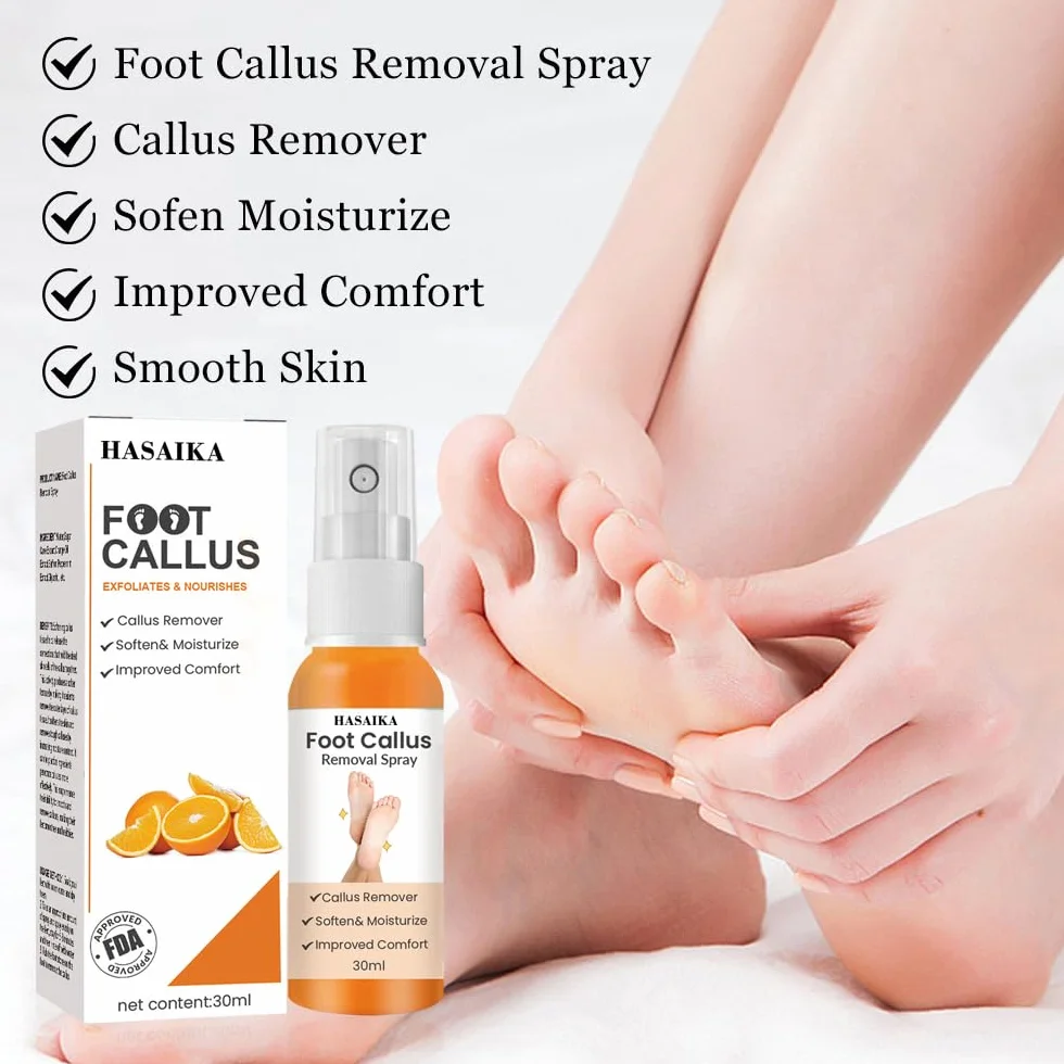 Spray anti callosités des pieds, exfoliant hydratant nourrissant pour pieds secs