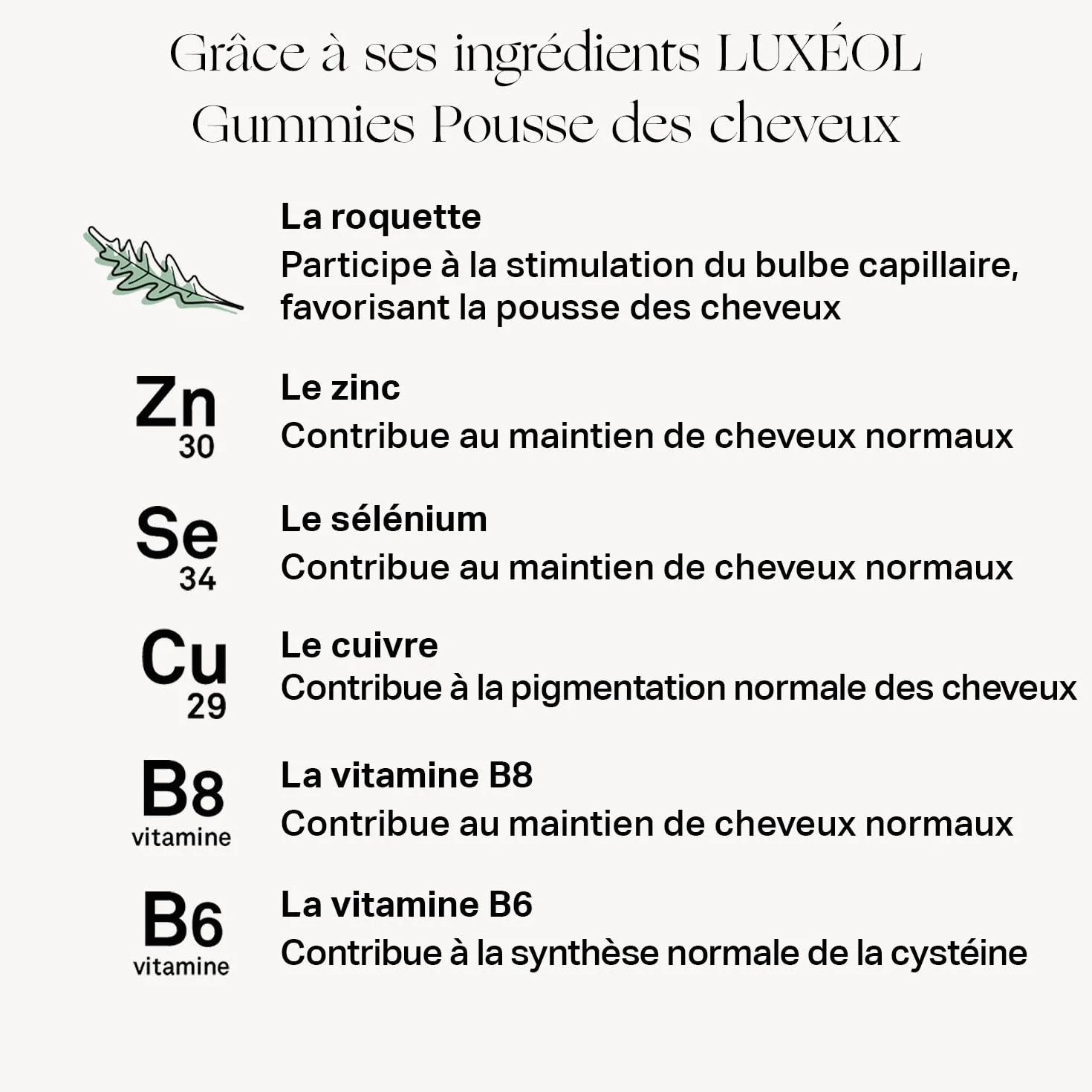 Luxéol Gummies Pousse Cheveux Complément Alimentaire 60 Gummies 1 Mois Fabriqué En France