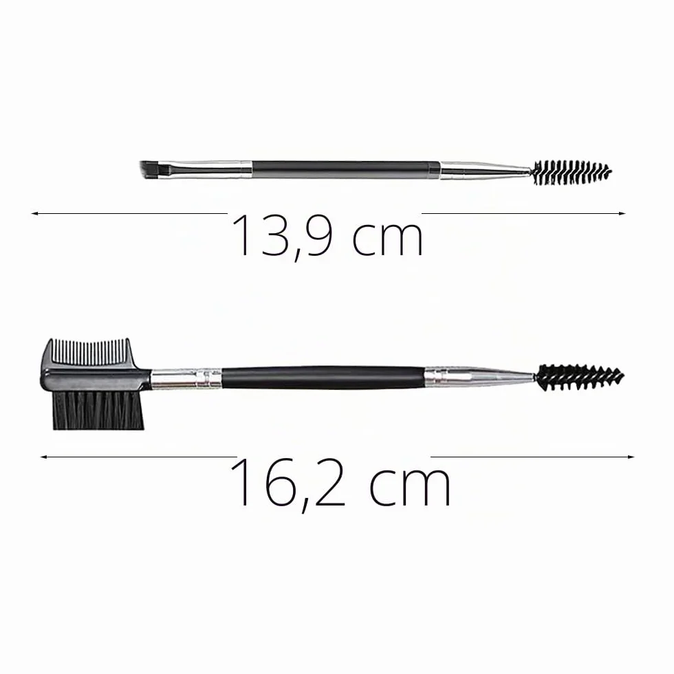 Brosse à Sourcils Double Face, Peigne à Cils Double Extrémité, 2 Pcs, Outils de Maquillage