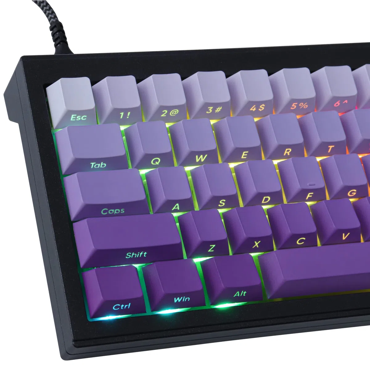 Keycaps PBT 135 Touches Transparent Letter Side Engraved Custom Keycaps for ANSI&ISO Layout Gateron Kailh Cherry MX Switches Mechanical Keyboards (Cherry Profile)