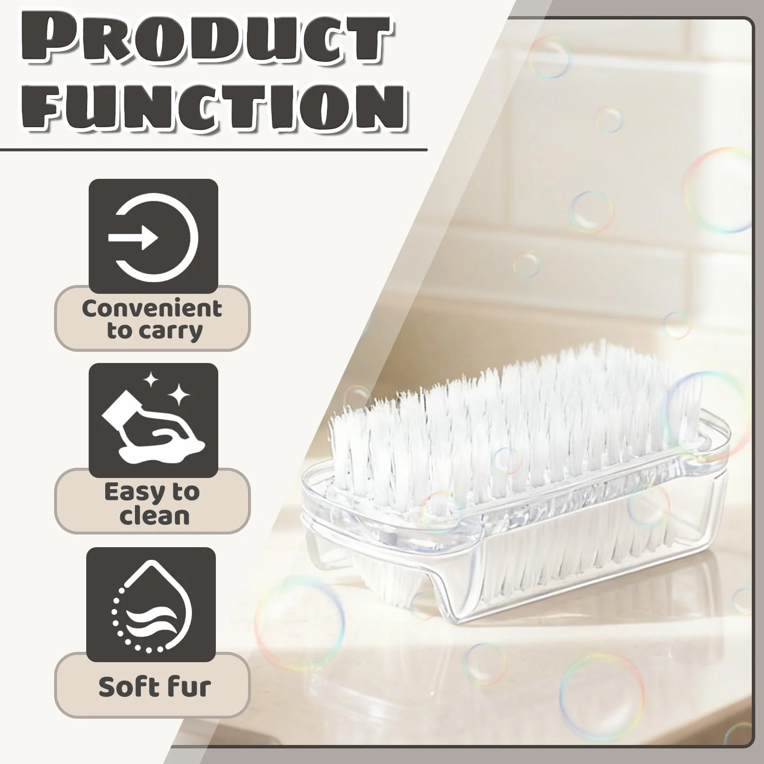 Brosse à Ongles Robuste 2 Pièces, Brosse de Nettoyage en Plastique pour Manucure et Pédicure