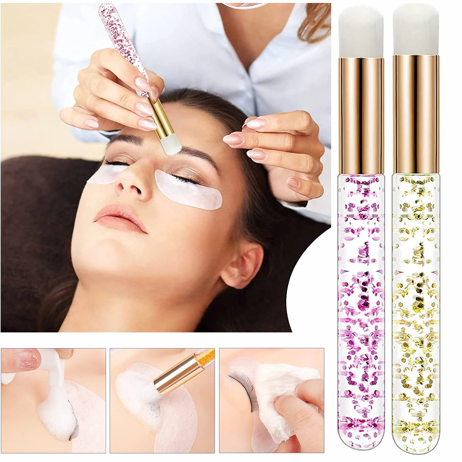 Brosses à Shampoing de Cils Nettoyage en Profondeur Pores Nez Points Noirs Extensions Lavage Cosmétiques 20 Pièces