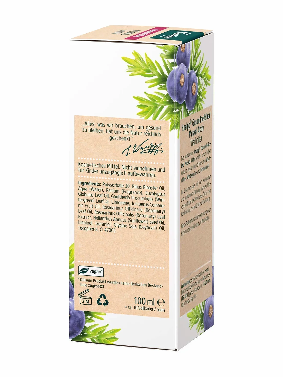 Kneipp Bain de santé actif pour muscle genévrier 100 ml