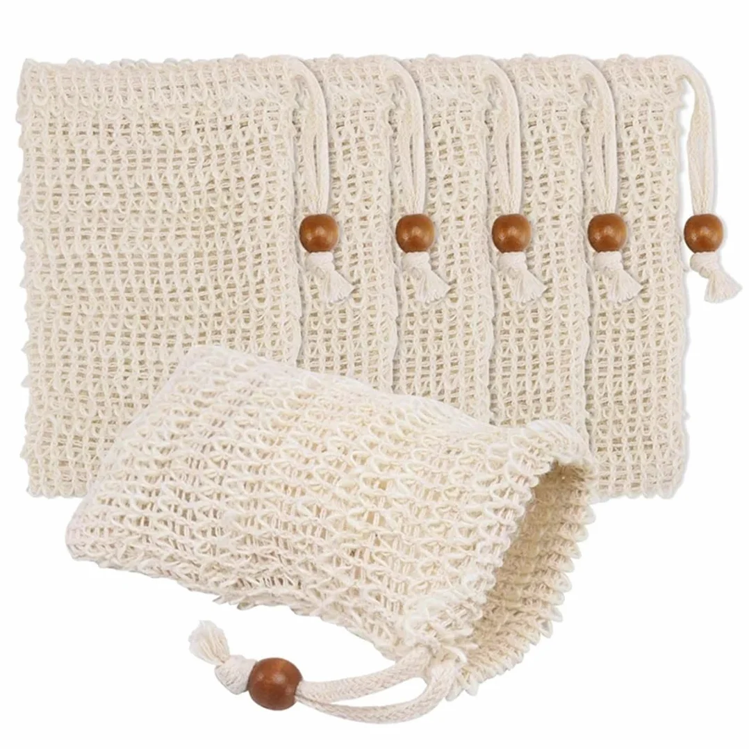 Sac de savon en sisal avec cordon exfoliant lot de 40