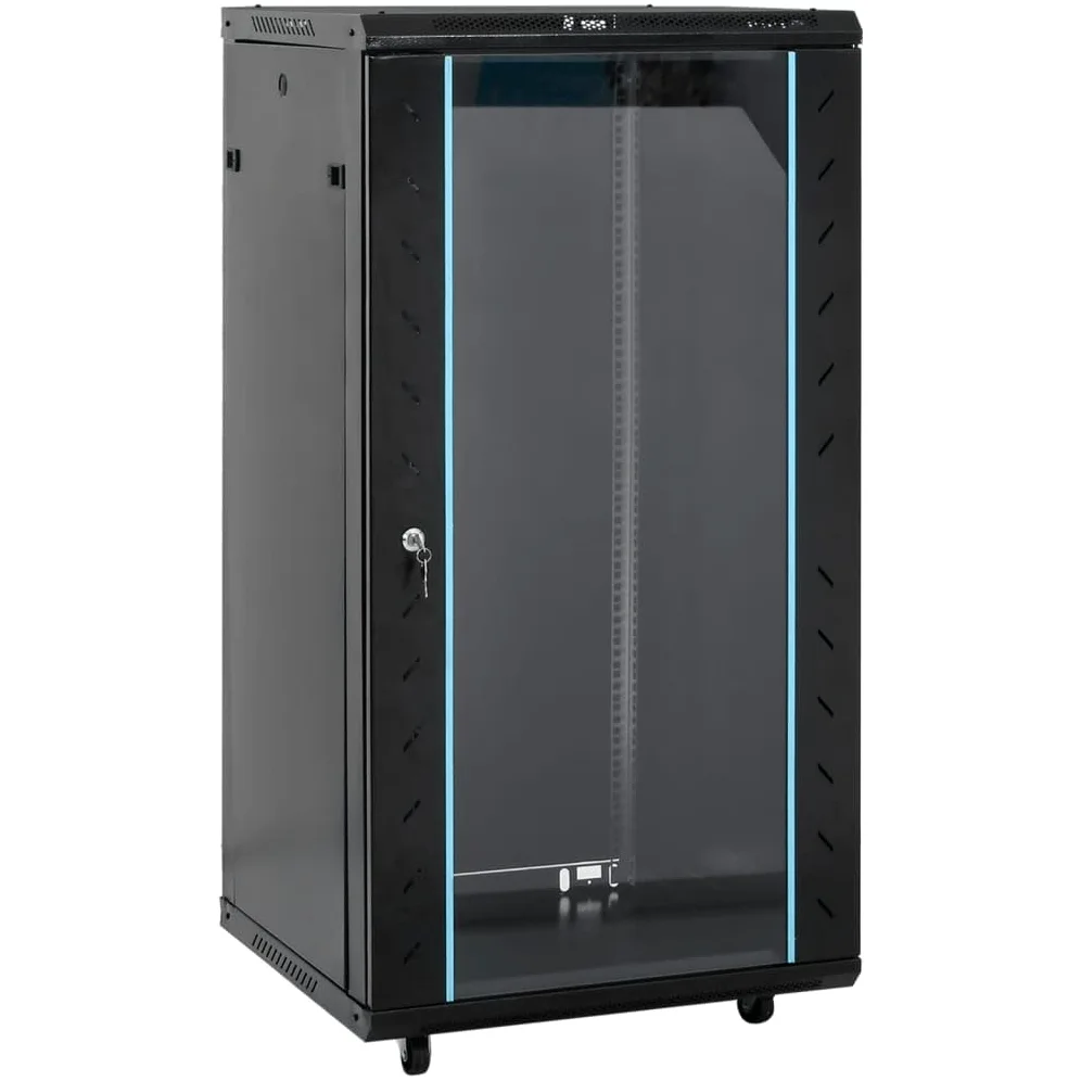 Armoire Rack Serveur, Armoire Réseau Coffret de réseau 22U 19" IP20 Noir 60x60x120 cm