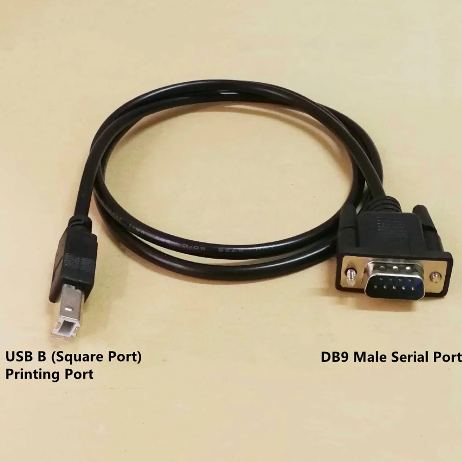Câble adaptateur USB B Port d'impression mâle vers DB9 mâle RS232 Câble série DB9 vers USB B Type B Câble adaptateur d'imprimante 3 m