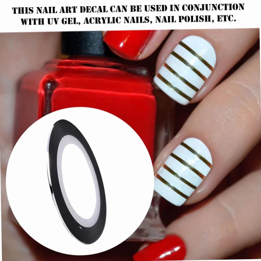 Ruban à rayures à ongles autocollant adhésif 20 m décoration nail art bricolage