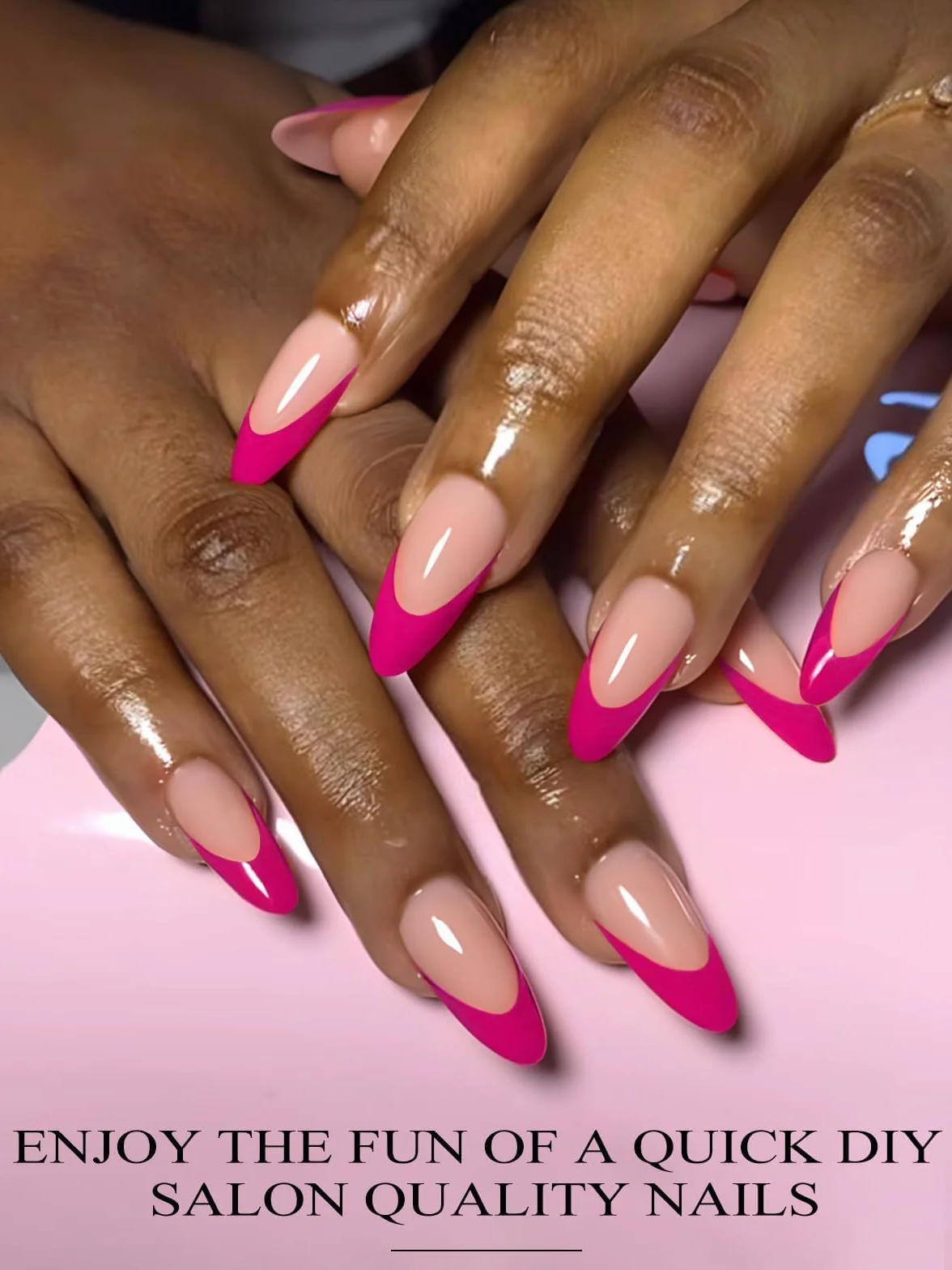 EBANKU Lot de 52 bandelettes de gel semi-durcies pour ongles avec lime et bâton (rouge rose)