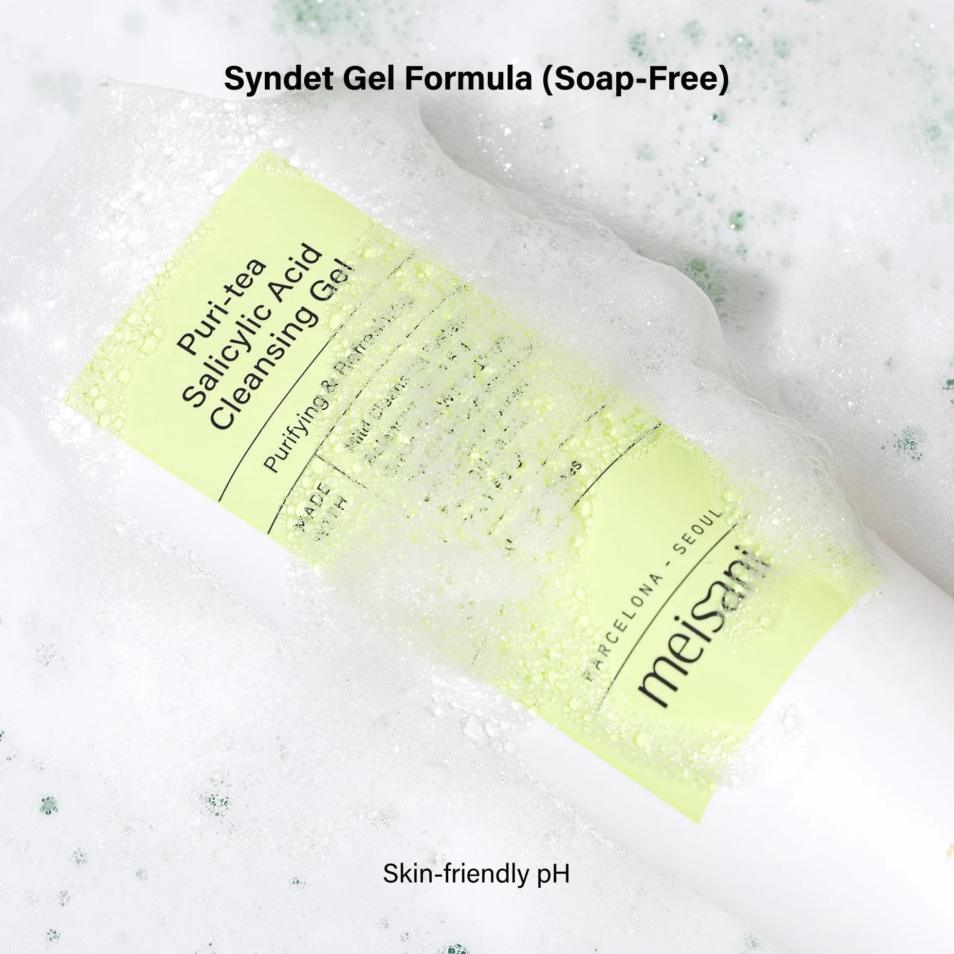 Meisani Puri-Tea Salicylic Acid Cleansing Gel 150ml Nettoyant vegan pH équilibré