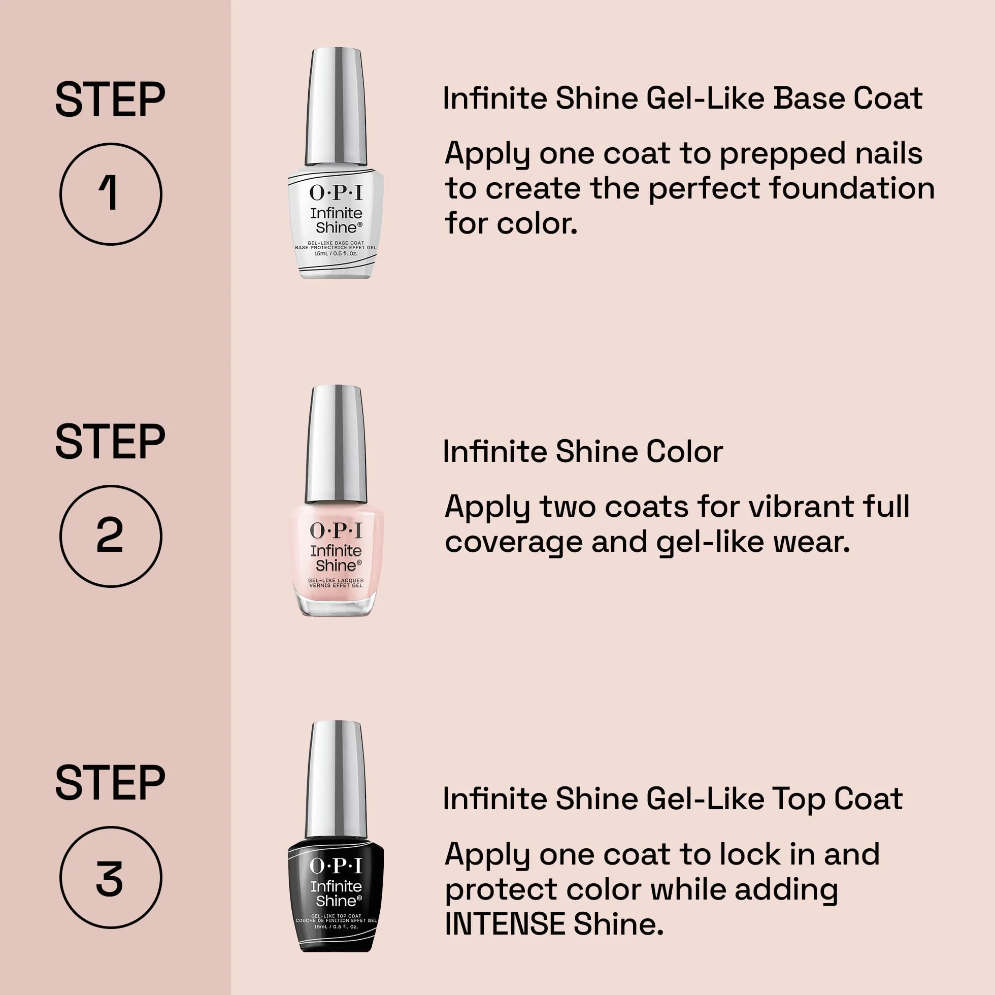 OPI Infinite Shine Base Coat Vernis à Ongles Effet Gel Sans Lampe UV Tenue 11 Jours