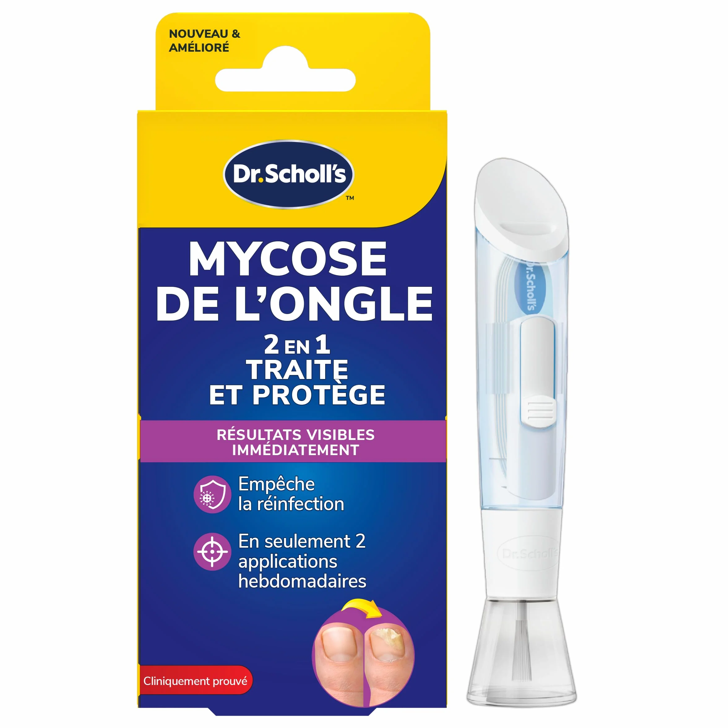 Dr. Scholl's Mycose des ongles 2-en-1 Traitement et Protection 3,8 mL