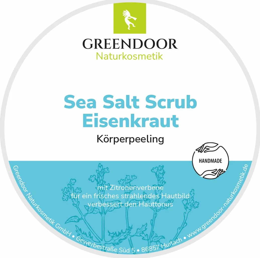 Greendoor Sel De Mer Gommage Verveine, Peeling sans Plastique, Cosmétique naturelle