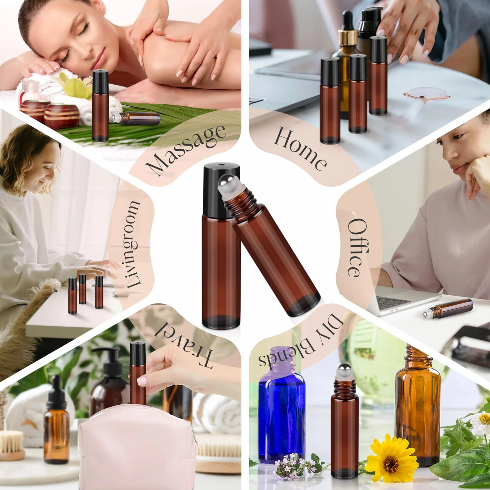 Flacons rechargeables en acier inoxydable pour huiles essentielles