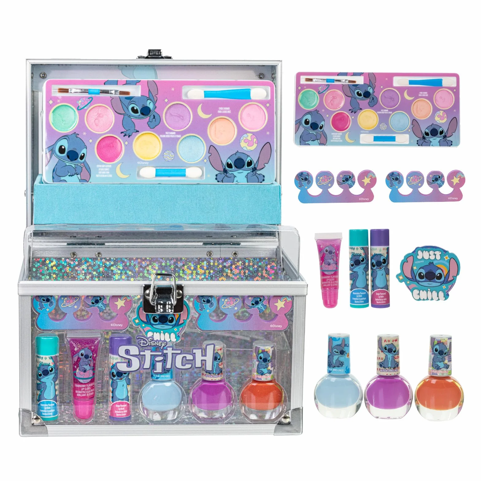 Stitch Coffret Maquillage Enfant Gloss Vernis Valise Beauté