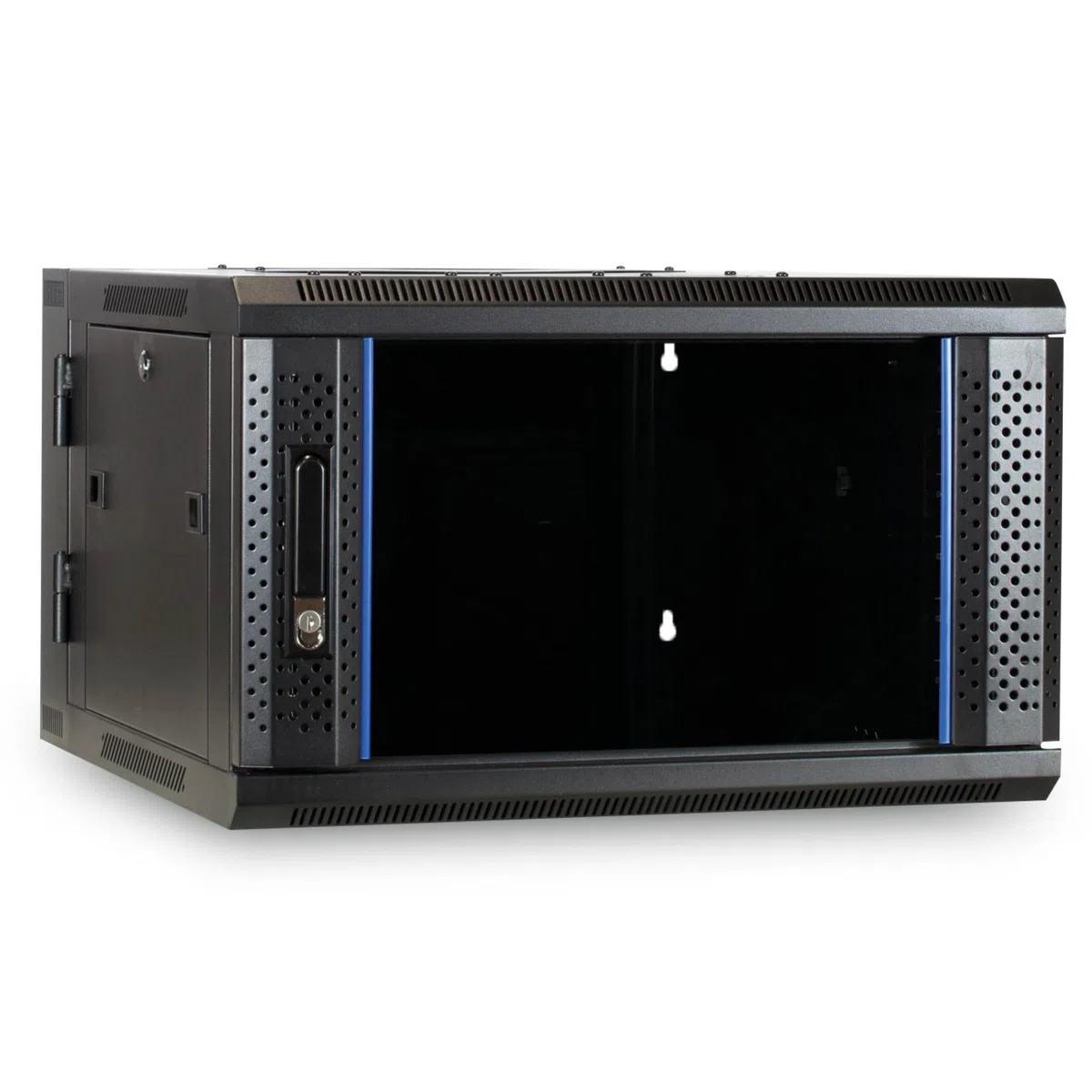 Baie Murale 6U (inclinable) avec Porte en Verre 600x600x368mm - Noir