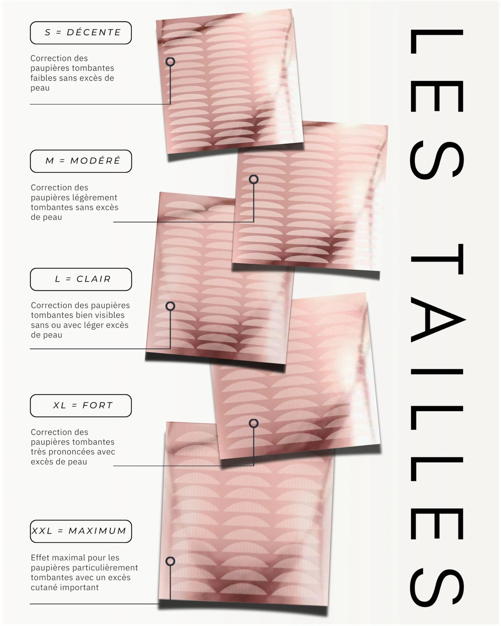 BOTÉ Patch paupière tombante 144 L - Bande rehausseur paupières invisible autocollant respirant - Eyelid lifting tape