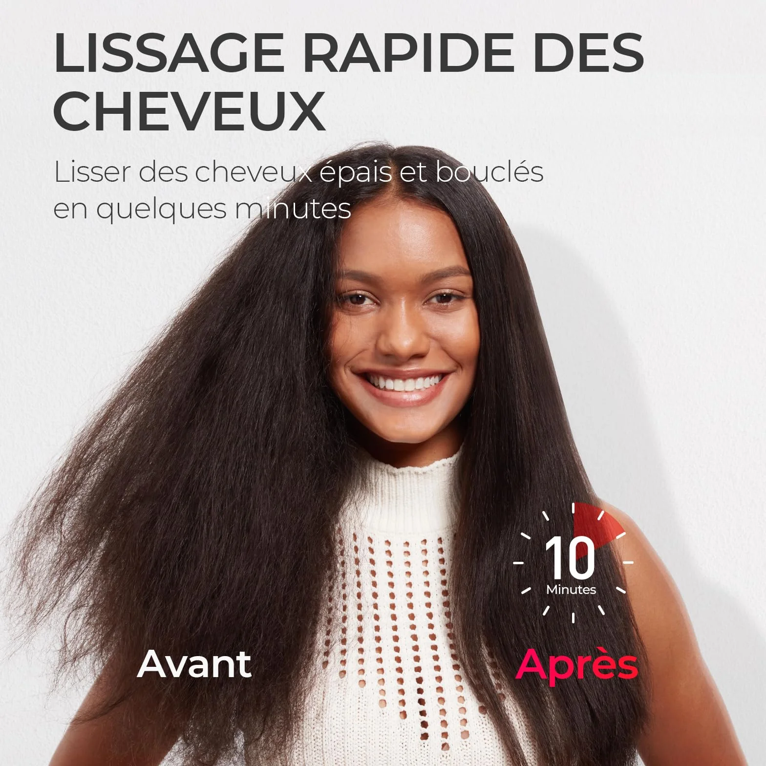 TYMO Ionic Plus Brosse Lissante Ionique Cheveux Professionnel, 16 Températures 80-230℃, Écran LCD, Double Tension
