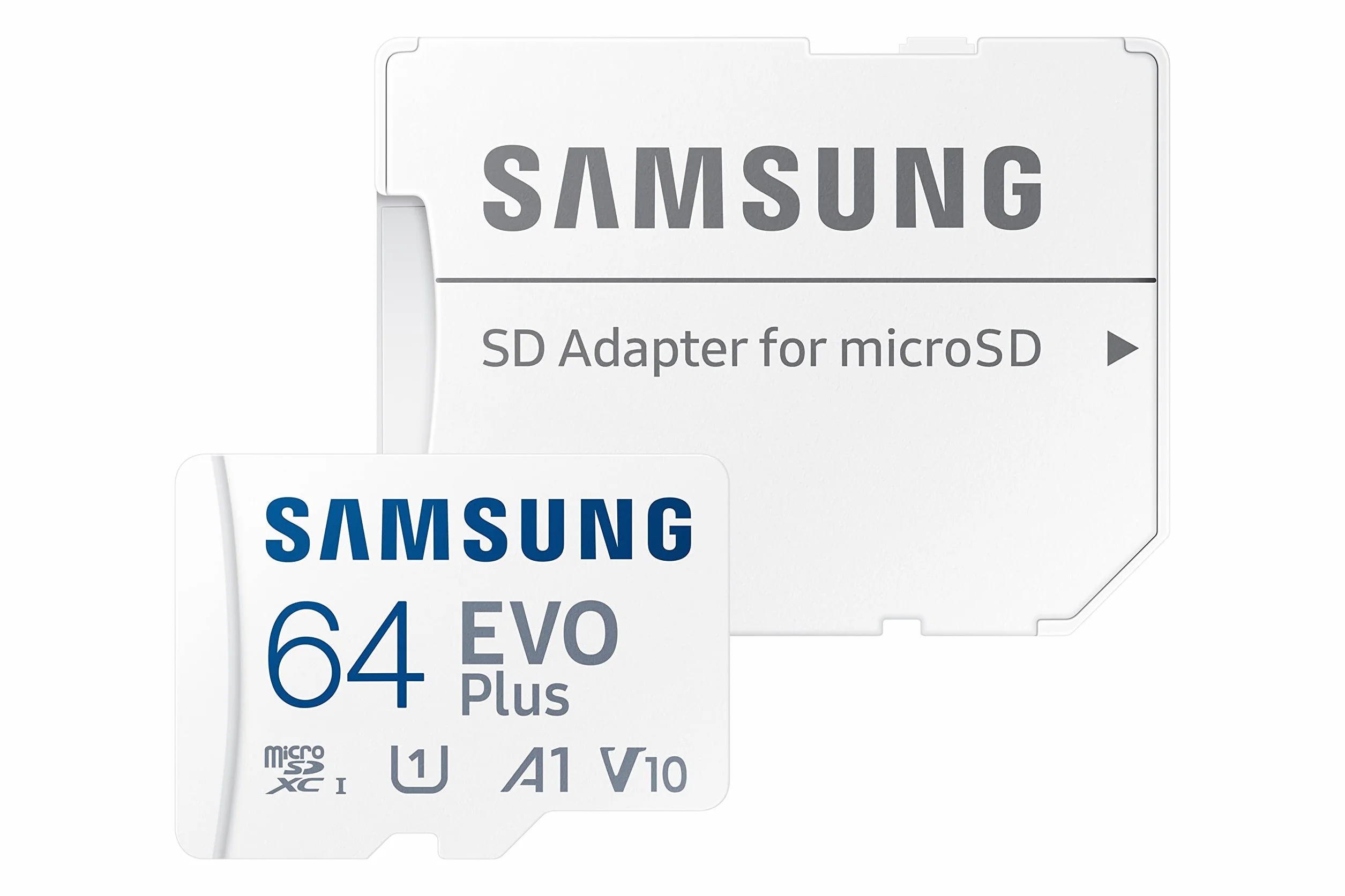 Samsung Carte mémoire microSD Evo Plus 64 Go SDXC U1 Classe 10 A1 130 Mo/s Adaptateur
