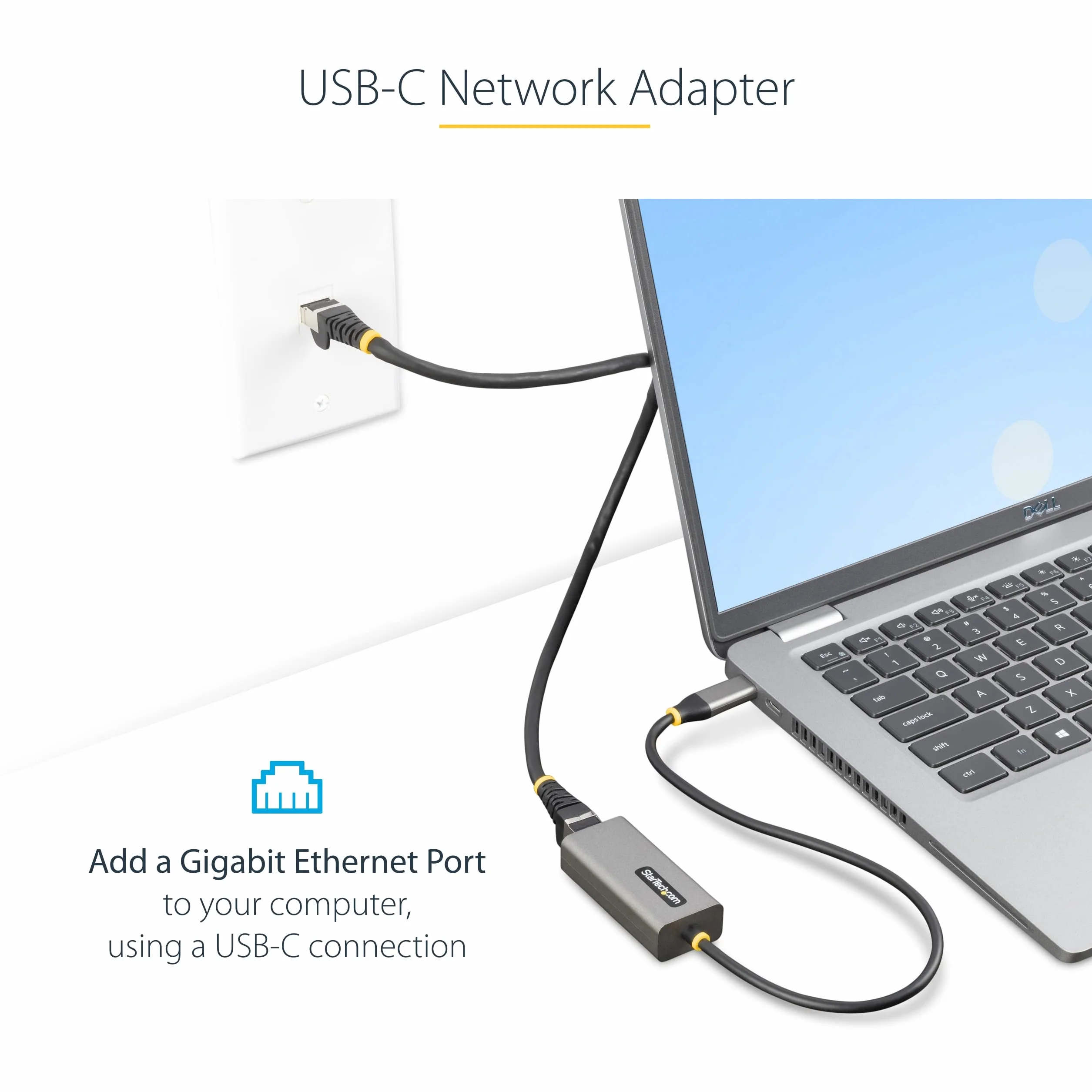 StarTech.com Adaptateur USB-C vers Ethernet Gigabit RJ45 - 10/100/1000 Mbps, Puce ASIX AX88179A, USB 3.0, Câble 30 cm, Win/MacOS/Linux