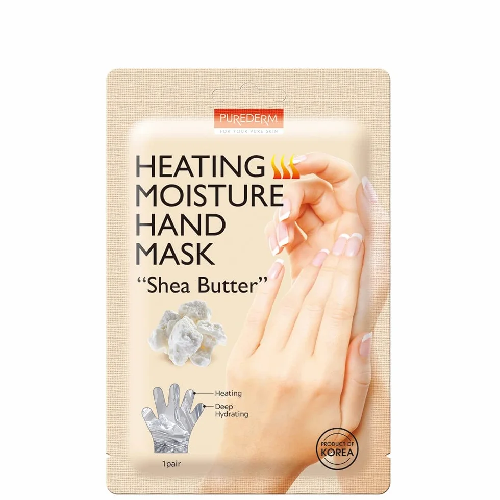 PUREDERM Masque hydratant chauffant pour les mains Beurre de Karité 1 paire