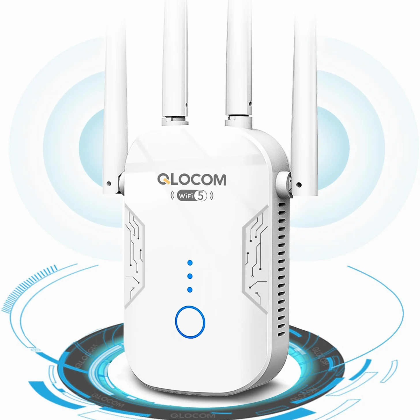 2026 Nouveau Répéteur WiFi Puissant 1200Mbps, Amplificateur WiFi sans Fil Double Bande 5GHz & 2.4GHz avec WPS, WiFi Extender jusqu'à 130㎡, Compatible avec Toutes Les Box Internet