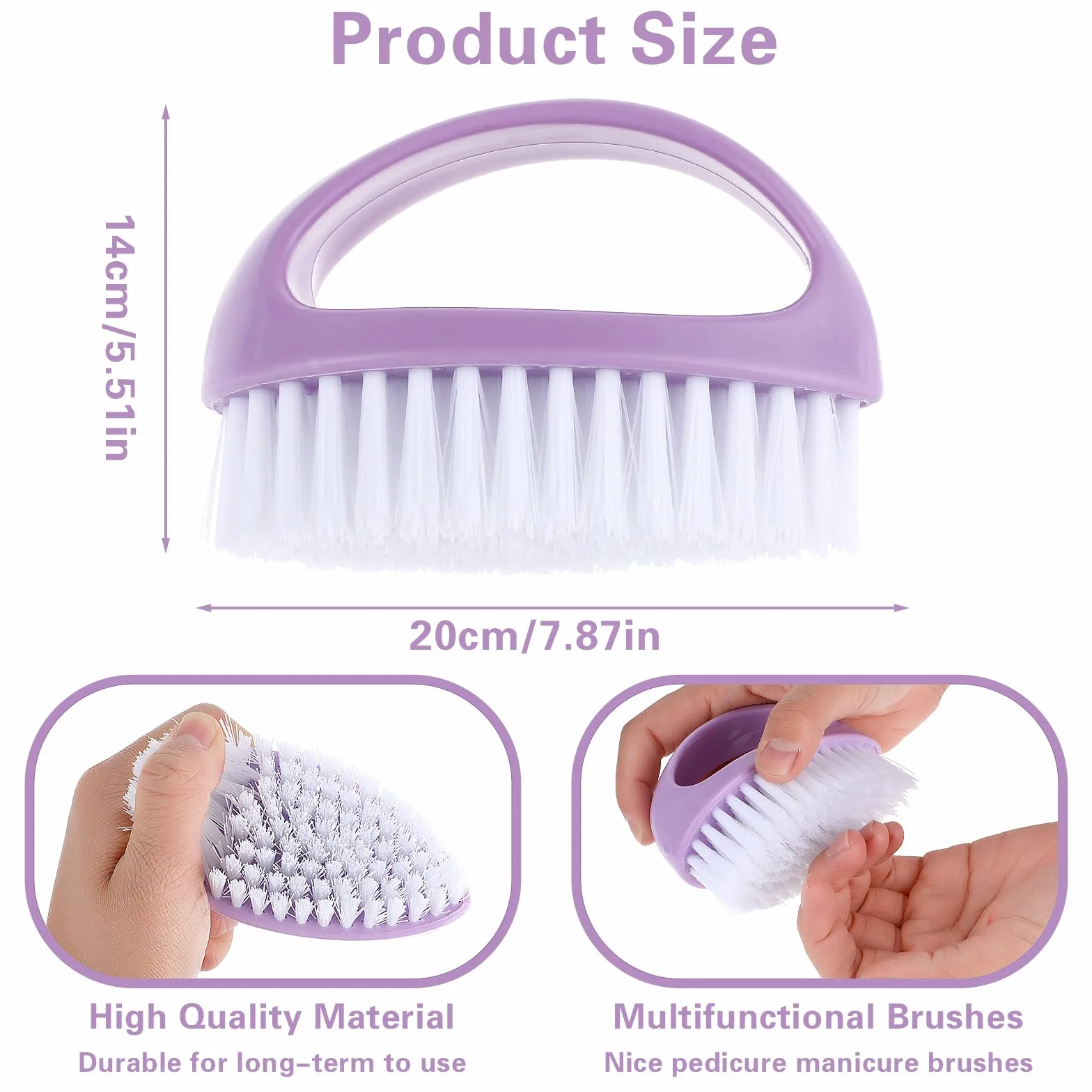 Cobee Lot de 2 brosses à ongles à poils rigides avec poignée