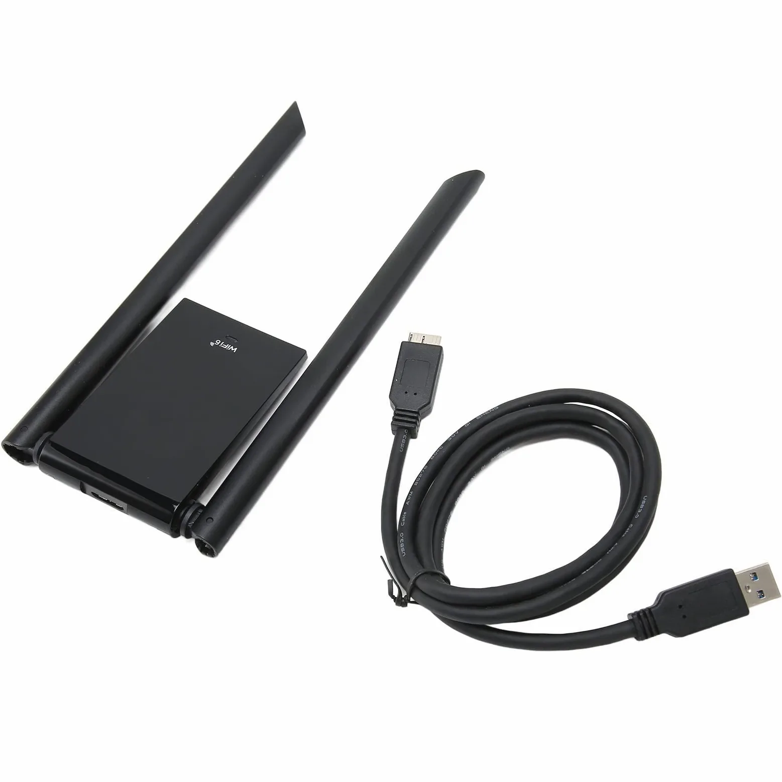 Yunseity Adaptateur USB WiFi 6, Adaptateur Réseau sans Fil 2,4 GHz 5 GHz avec 2 Antennes à Gain élevé, Clé USB WiFi WPA3 1800m sans Fil pour l'ordinator de Bureau