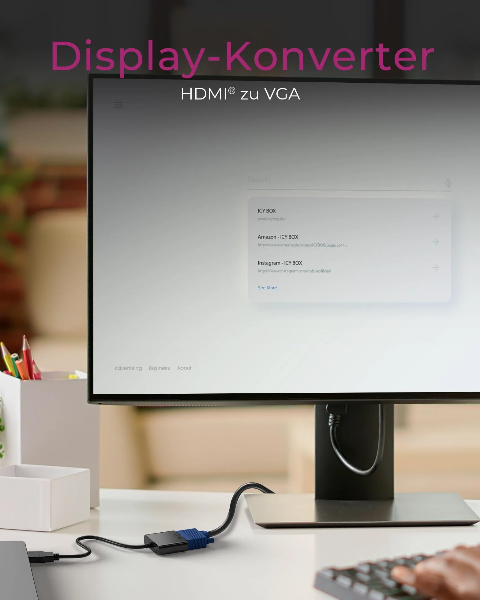 ICY BOX Adaptateur 2 en 1 HDMI vers VGA 1920x1200 Hz IB-AC502a