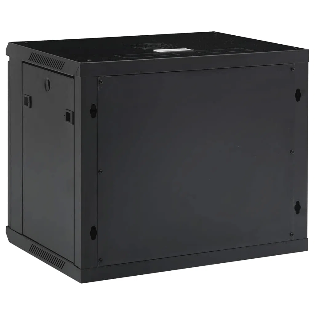 9U Armoire réseau murale 19" IP20, 600 x 450 x 510 mm, en acier laminé à froid, porte avant verrouillable, parois latérales amovibles pour routeur et modem à fibre optique