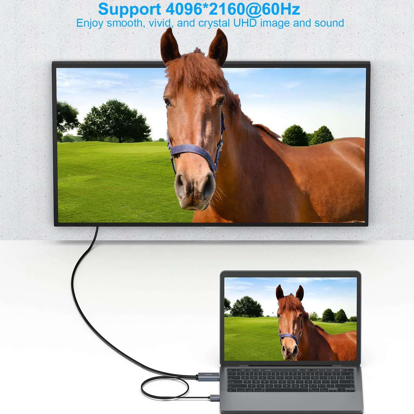 BENFEI Câble HDMI vers DisplayPort 4K@60Hz 2K@144Hz 1080P@165Hz 1.83M