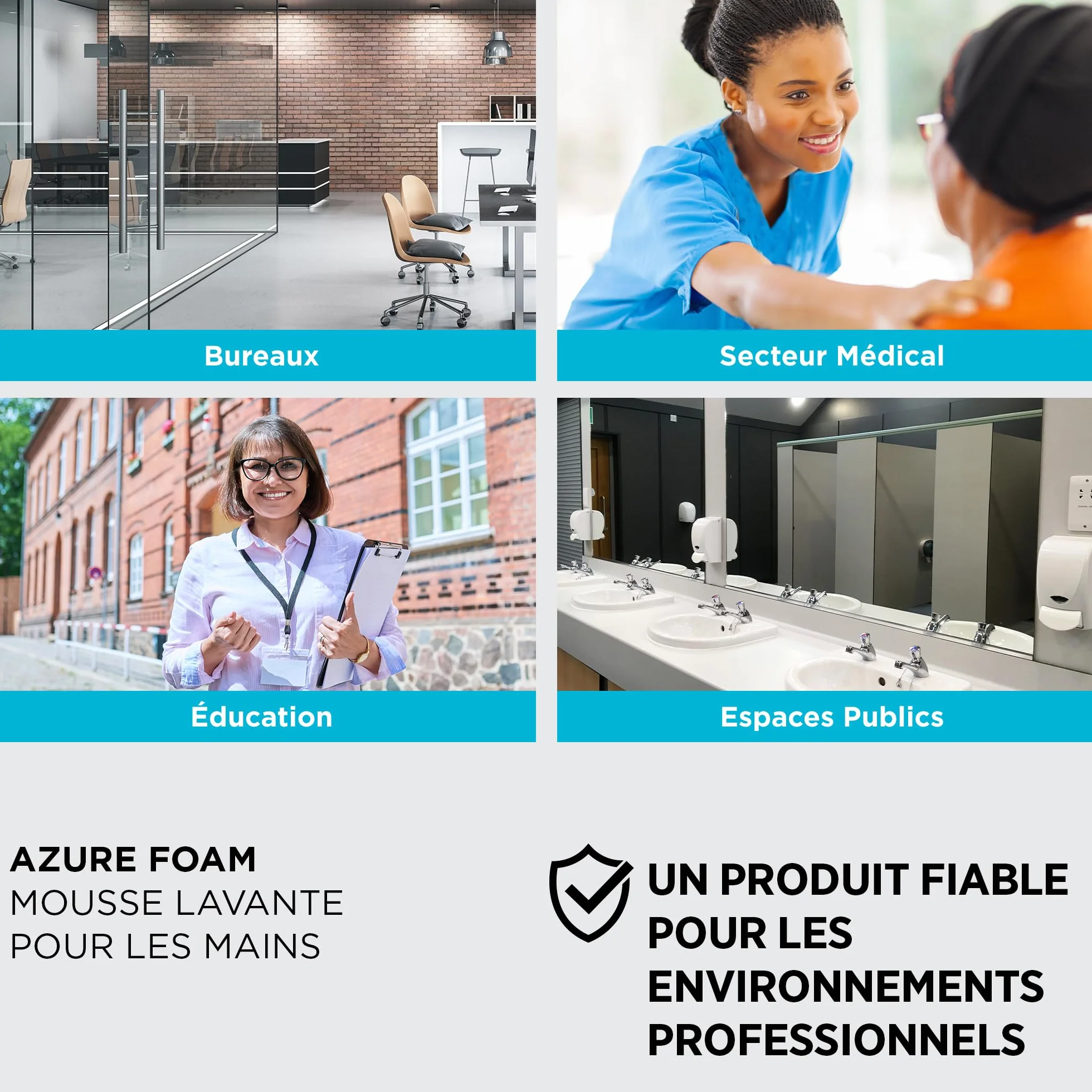 SC Johnson Professional Azure Foam Kit de Démarrage – Distributeur Mural de Savon pour Les Mains – Nettoyant moussant – 1 Distributeur + 1 Recharge (1 Litre)
