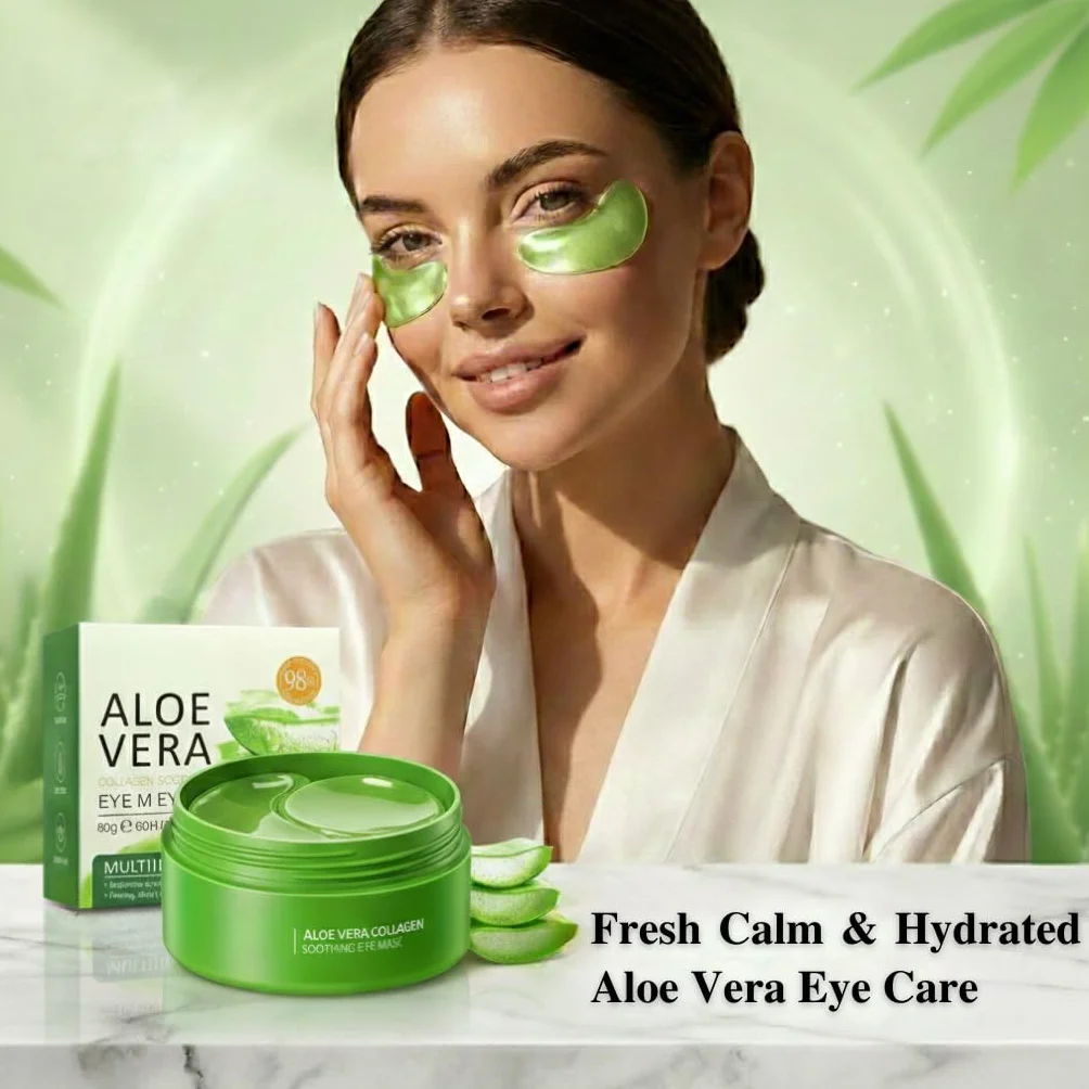 Patch Yeux Collagene Acide Hyaluronique 60 Pcs Anti Cernes Aloe Vera Éclaircir Poches Puffiness Rides
