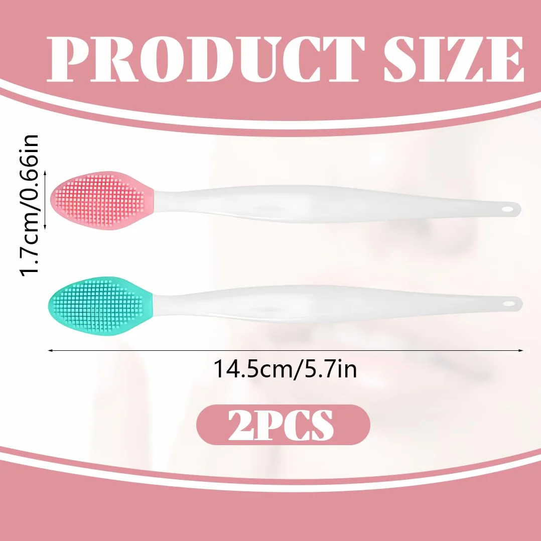 Brosses à gommage des lèvres en silicone double face nettoyage visage points noirs rose vert
