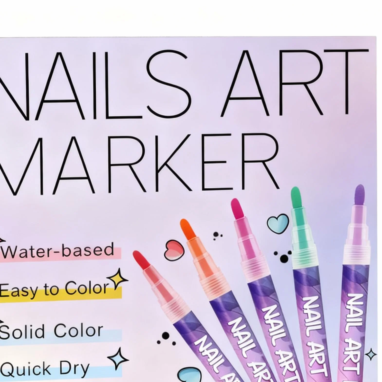 Feutres À Ongles 12 Couleurs Kit Stylo Vernis Ongles 3D Séchage Rapide DIY