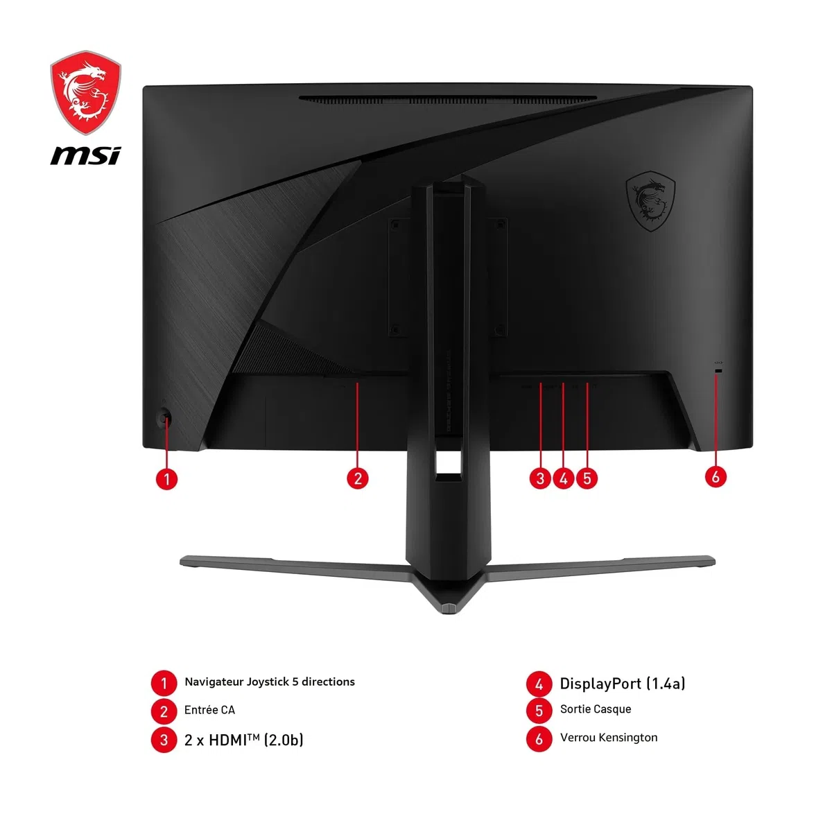 MSI MAG 27CQ6PF Écran Gaming incurvé 27" WQHD