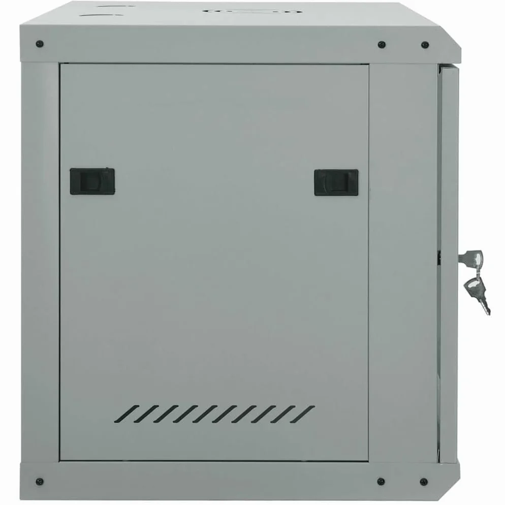 Armoire réseau en Acier Gris 60 x 45 x 50 cm Stockage Serveur Baie boîtier Disque Dur sécurité pour Domicile Bureau Entreprise Utilisation intérieure